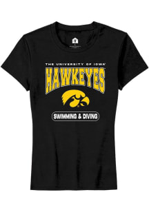 Iowa Hawkeyes Black Rally Swimming &amp; Diving Short Sleeve T-Shirt