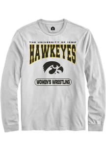 Mens Iowa Hawkeyes White Rally Women's Wrestling Tee