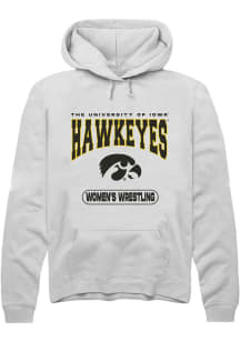 Mens Iowa Hawkeyes White Rally Women's Wrestling Hooded Sweatshirt