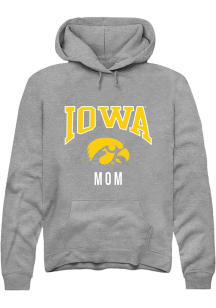 Mens Iowa Hawkeyes Grey Rally Mom Hooded Sweatshirt