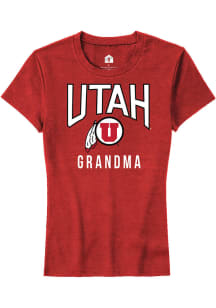 Rally Utah Utes Womens Red Grandma Short Sleeve T-Shirt