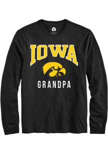 Mens Iowa Hawkeyes Black Rally Grandpa Tee