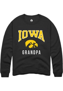 Mens Iowa Hawkeyes Black Rally Grandpa Crew Sweatshirt