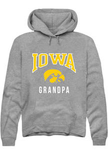 Rally Iowa Hawkeyes Mens Grey Grandpa Long Sleeve Hoodie