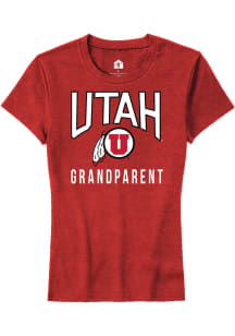 Rally Utah Utes Womens Red Grandparent Short Sleeve T-Shirt