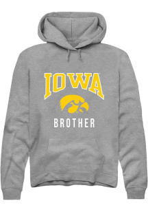 Mens Iowa Hawkeyes Grey Rally Brother Hooded Sweatshirt