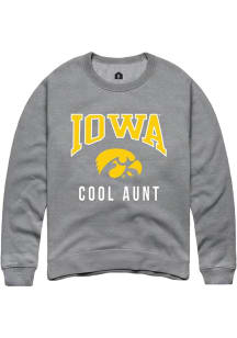 Mens Iowa Hawkeyes Grey Rally Cool Aunt Crew Sweatshirt