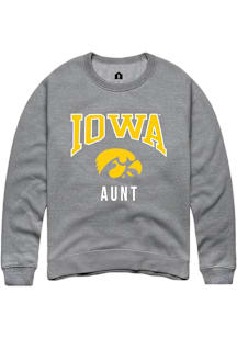 Rally Iowa Hawkeyes Mens Grey Aunt Long Sleeve Crew Sweatshirt