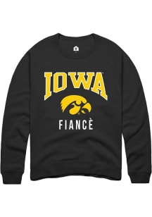 Mens Iowa Hawkeyes Black Rally Fiancé Crew Sweatshirt