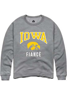 Rally Iowa Hawkeyes Mens Grey Fiancé Long Sleeve Crew Sweatshirt
