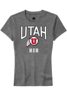 Rally Utah Utes Womens Grey Mom Short Sleeve T-Shirt