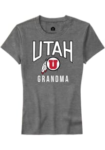 Rally Utah Utes Womens Grey Grandma Short Sleeve T-Shirt