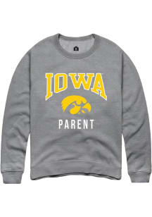 Mens Iowa Hawkeyes Grey Rally Parent Crew Sweatshirt