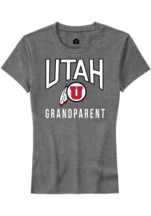 Rally Utah Utes Womens Grey Grandparent Short Sleeve T-Shirt