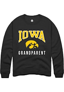 Rally Iowa Hawkeyes Mens Black Grandparent Long Sleeve Crew Sweatshirt