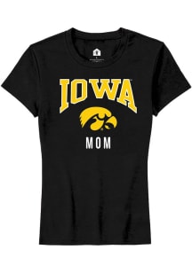 Rally Iowa Hawkeyes Womens Black Mom Short Sleeve T-Shirt