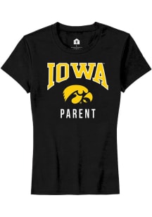 Rally Iowa Hawkeyes Womens Black Parent Short Sleeve T-Shirt