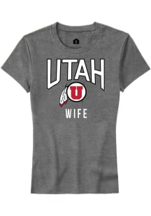 Rally Utah Utes Womens Grey Wife Short Sleeve T-Shirt