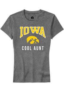 Rally Iowa Hawkeyes Womens Grey Cool Aunt Short Sleeve T-Shirt