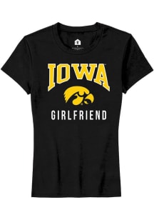 Rally Iowa Hawkeyes Womens Black Girlfriend Short Sleeve T-Shirt