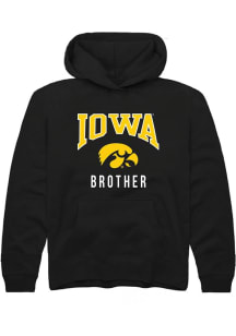 Youth Iowa Hawkeyes Black Rally Brother Long Sleeve Hooded Sweatshirt