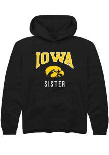 Youth Iowa Hawkeyes Black Rally Sister Long Sleeve Hooded Sweatshirt