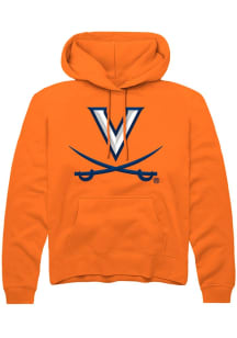 Rally Virginia Cavaliers Mens Orange Primary Logo Long Sleeve Hoodie