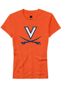 Rally Virginia Cavaliers Womens Orange Primary Logo Short Sleeve T-Shirt