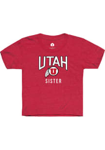 Rally Utah Utes Youth Red Sister Short Sleeve T-Shirt