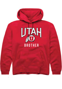 Rally Utah Utes Youth Red Brother Long Sleeve Hoodie