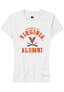 Rally Virginia Cavaliers Womens White Alumni Arch Short Sleeve T-Shirt