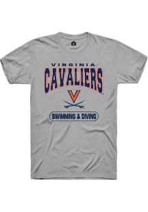 Rally Virginia Cavaliers Grey Swimming &amp; Diving Short Sleeve T Shirt