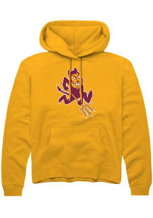 Rally Arizona State Sun Devils Mens Gold Alt Logo Long Sleeve Hoodie