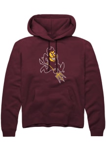 Rally Arizona State Sun Devils Mens Maroon Alt Logo Long Sleeve Hoodie