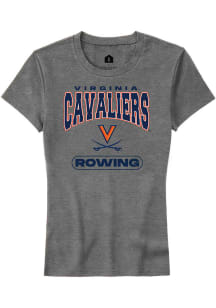 Rally Virginia Cavaliers Womens Grey Rowing Short Sleeve T-Shirt