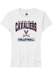 Rally Virginia Cavaliers Womens White Volleyball Short Sleeve T-Shirt