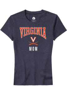 Rally Virginia Cavaliers Womens Navy Blue Mom Short Sleeve T-Shirt