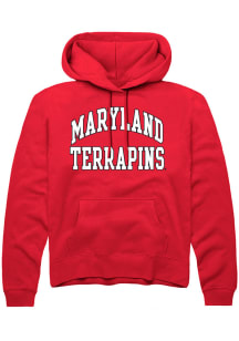 Rally Maryland Terrapins Mens Red Arch Stack Long Sleeve Hoodie