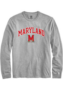 Summit Sportswear Maryland Terrapins Grey Arch Logo Long Sleeve T Shirt