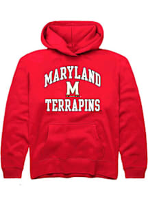 Summit Sportswear Maryland Terrapins Youth Red No 1 Primary Long Sleeve Hoodie