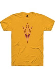 Rally Arizona State Sun Devils Gold Primary Logo Short Sleeve T Shirt