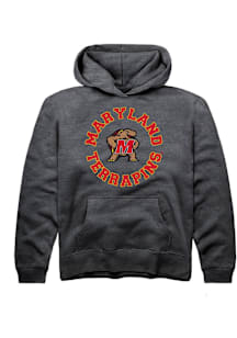 Summit Sportswear Maryland Terrapins Youth Charcoal Circle Long Sleeve Hoodie