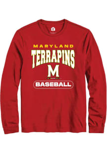 Mens Maryland Terrapins Red Rally Baseball Tee