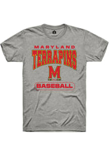 Maryland Terrapins Grey Rally Baseball Short Sleeve T Shirt