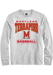 Mens Maryland Terrapins White Rally Baseball Tee