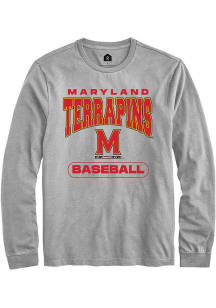 Mens Maryland Terrapins Grey Rally Baseball Tee