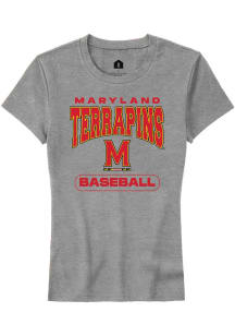 Maryland Terrapins Grey Rally Baseball Short Sleeve T-Shirt