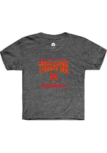 Youth Maryland Terrapins Grey Rally Baseball Short Sleeve T-Shirt