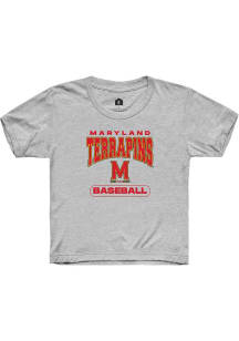 Youth Maryland Terrapins Grey Rally Baseball Graphic Short Sleeve T-Shirt