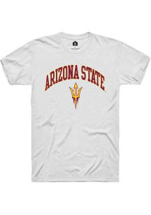 Rally Arizona State Sun Devils White Arch Logo Short Sleeve T Shirt